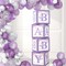 Purple Butterfly Baby Shower Boxes Decorations - 4 Purple Balloons Boxes with BABY Letter, Printed Letters,First Birthday Centerpiece Decor, Baby Blocks for Girl, Gender Reveal Backdrop